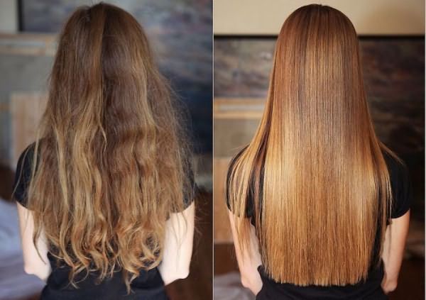 Фото волос до и после ламинирования