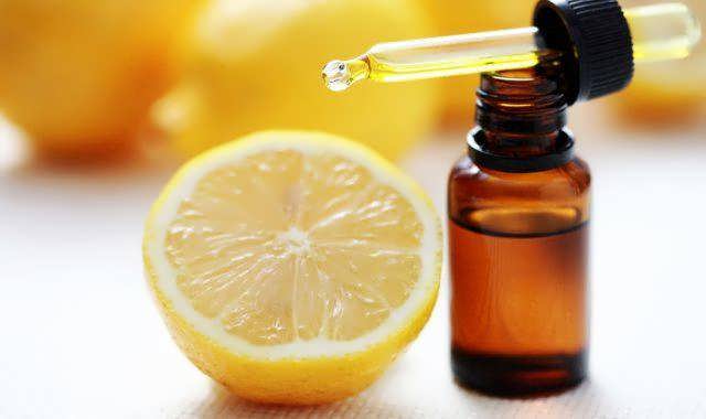 h3ottle of essential oil from lemon - alternative medicine