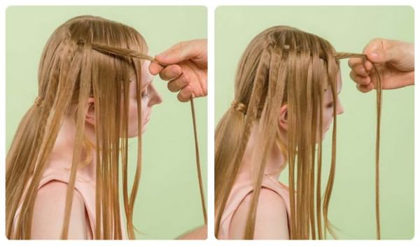 Создание кружевного узора из волос: шаг 3-4