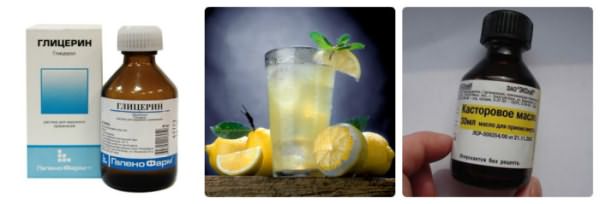 Глицерин, лимонный сок и касторовое масло