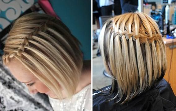 Очаровательное плетение волос: для коротких волос, как видите, также можно придумать интересные варианты