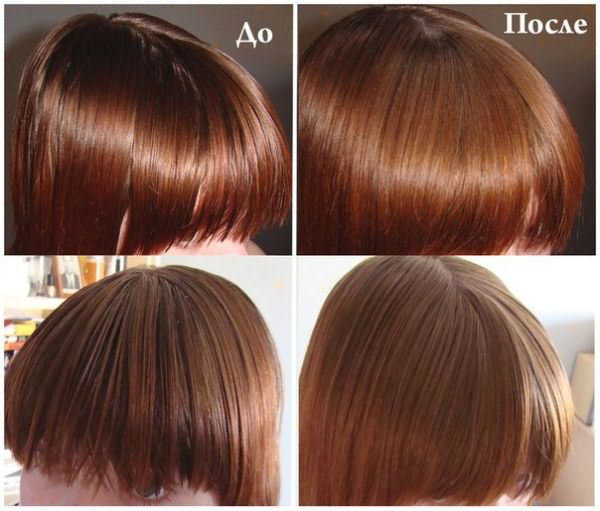 Волосы до и после использования сухого шампуня