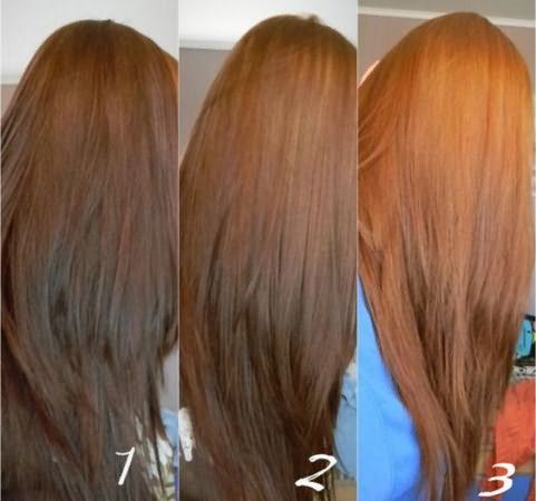 Изменение цвета волос после процедуры смывки