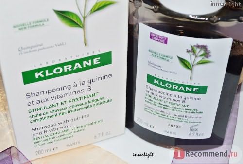 Шампунь Klorane с экстрактом хинина и витаминами В фото