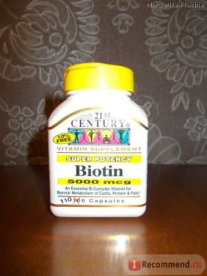 Витамины для волос, кожи и ногтей 21st Century Health Care Biotin / биотин фото
