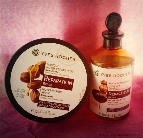 Масло для волос Ив Роше / Yves Rocher Восстановление с Бабассу,Жожоба и Макадамией фото
