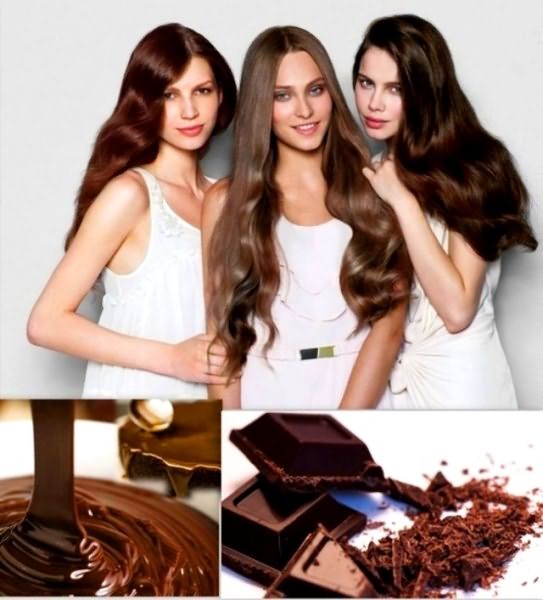 От количества добавленного молока к шоколаду меняется его цвет, тоже самое касается и красок для волос – оттенки меняются от светлых к более темным