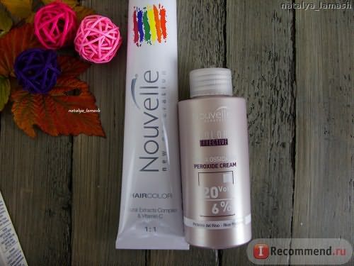 Крем-краска для волос Nouvelle Hair Color и окислительная эмульсия Nouvelle Cream Peroxide 6%