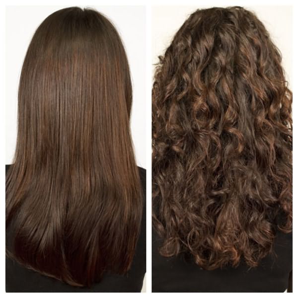 Волосы до и после завивки